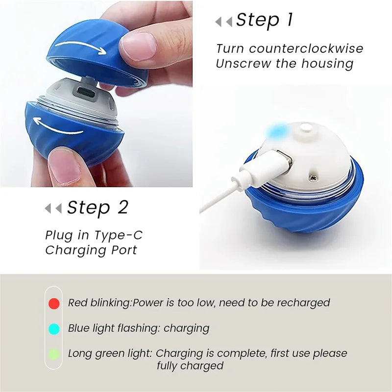 Smart Interactive Jumping Ball – USB Rechargeable Toy for Puppies & Kittens